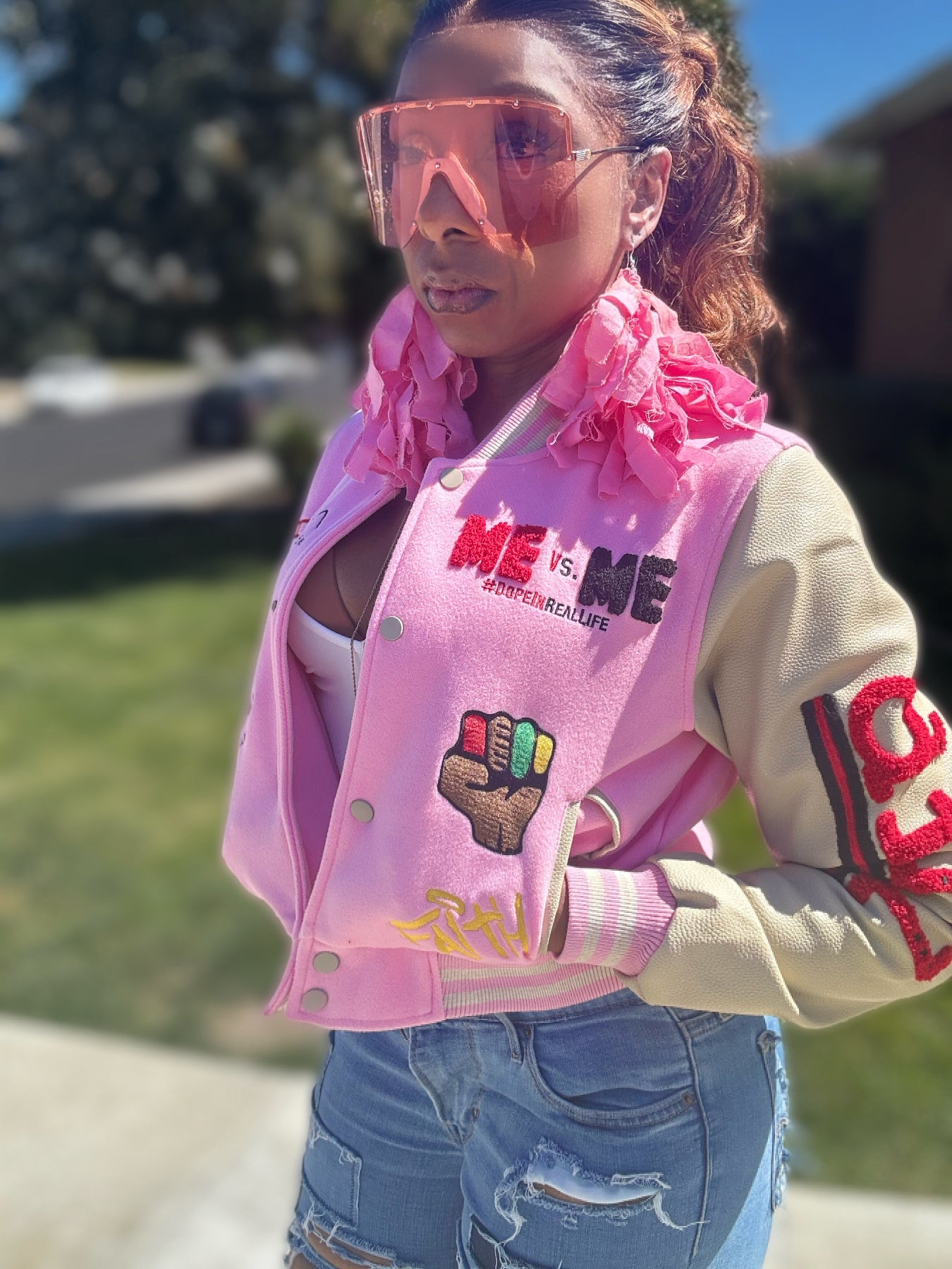 Everything Dope Cropped Letterman Jacket