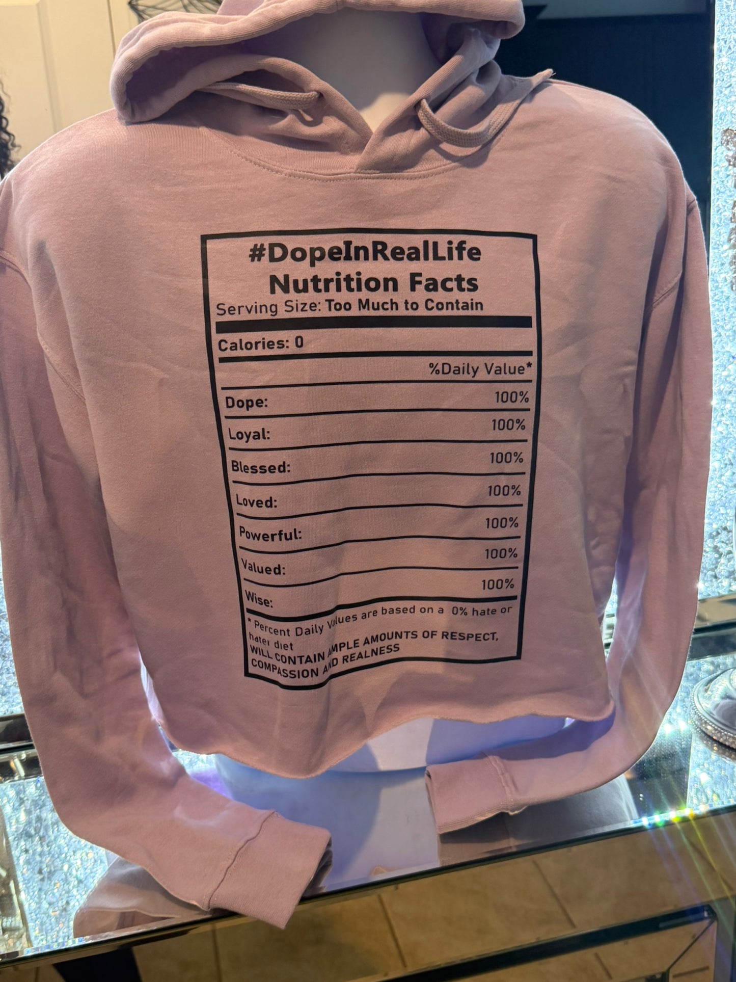 Nutritional Facts Cropped Hoodie