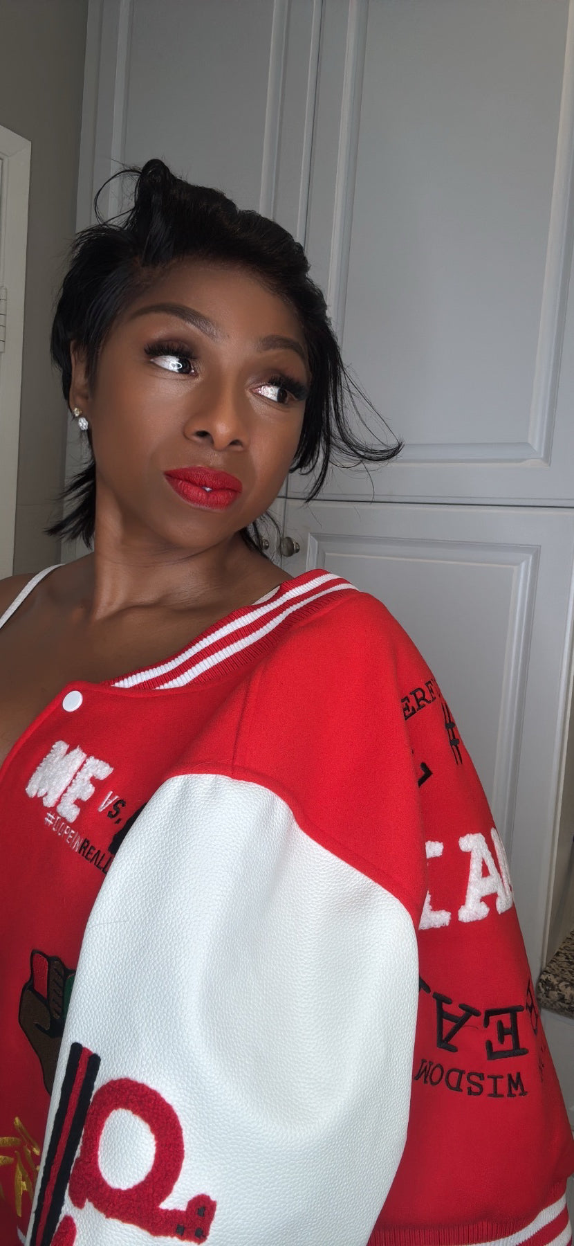 Everything Dope Cropped Letterman Jacket