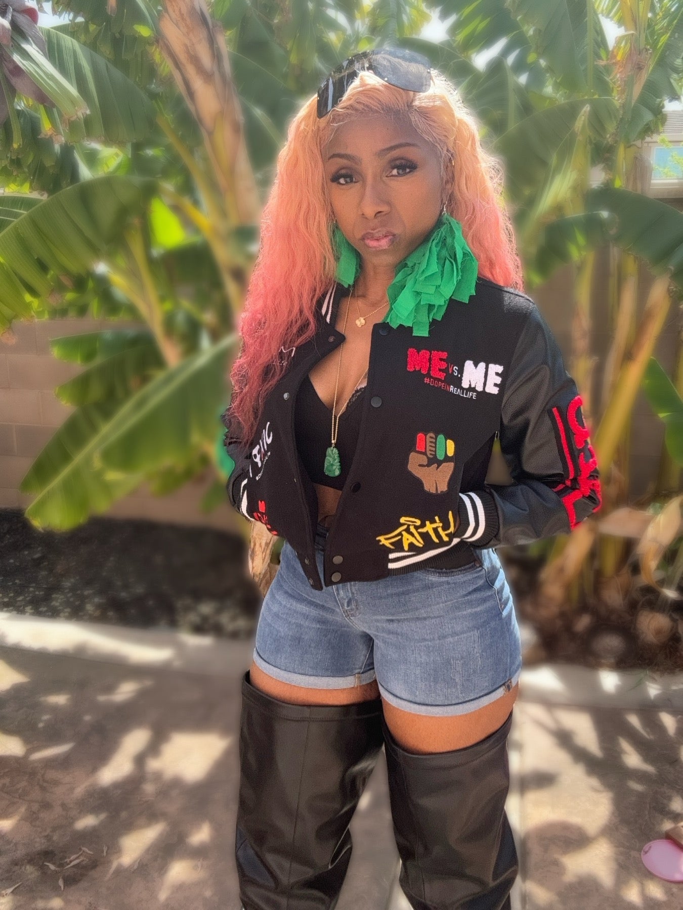Everything Dope Cropped Letterman Jacket