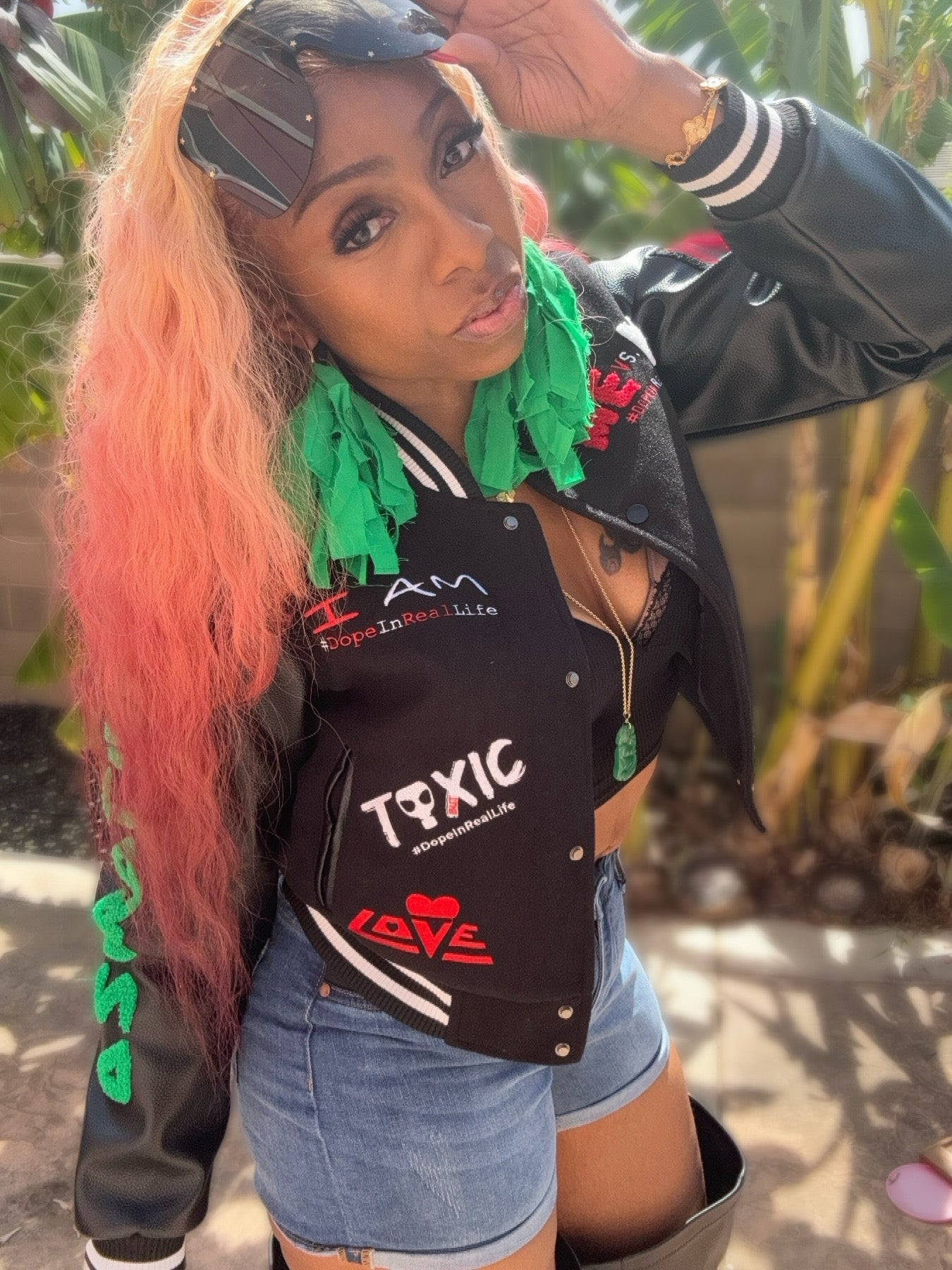 Everything Dope Cropped Letterman Jacket