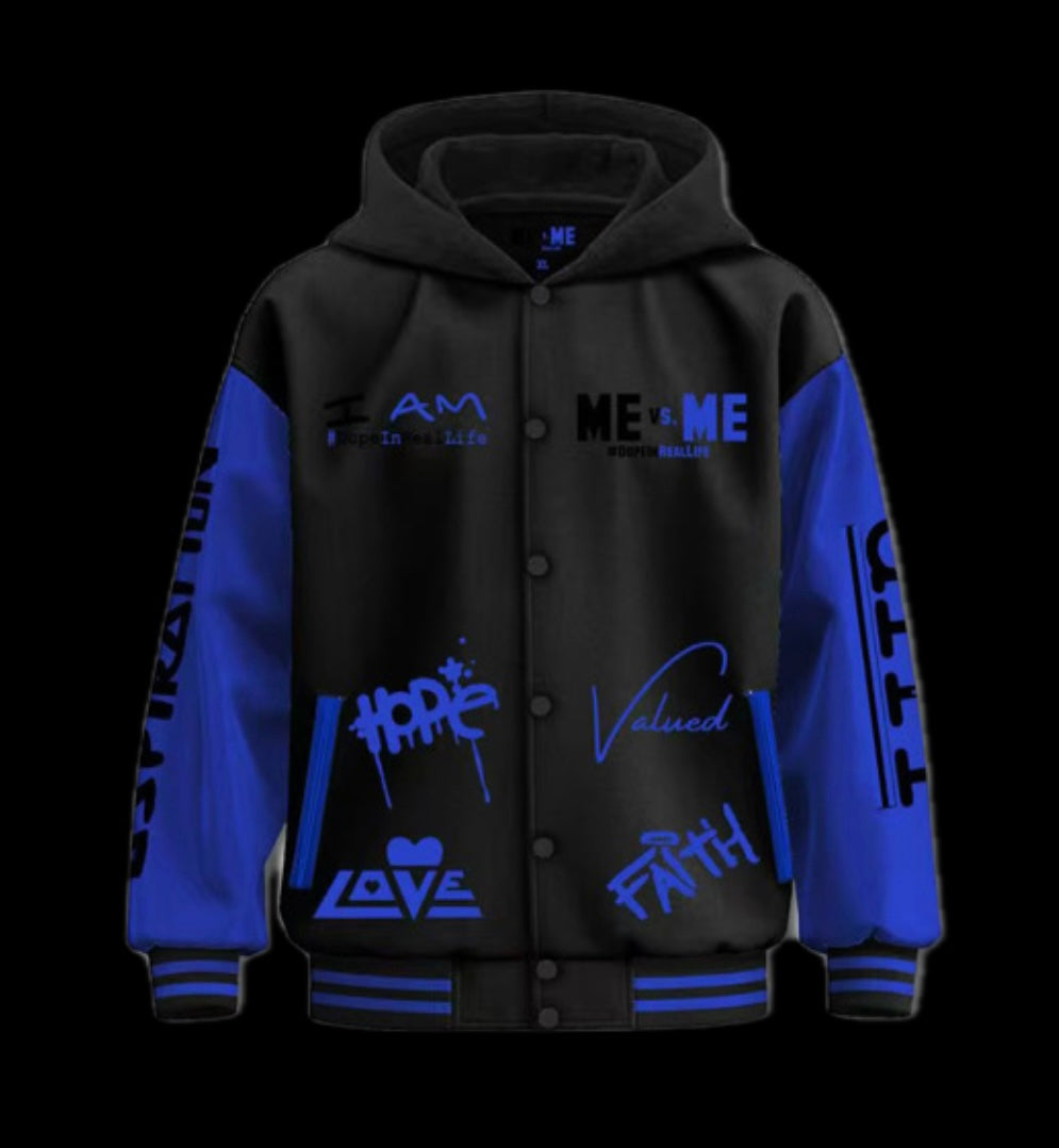 Hooded Letterman Jacket