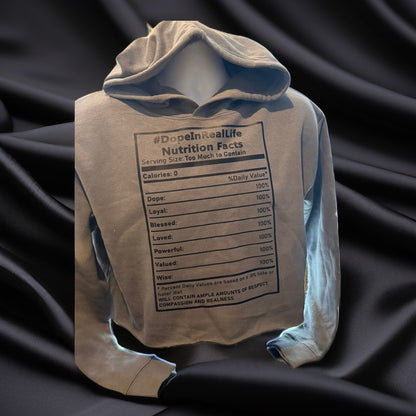 Nutritional Facts Cropped  Hoodie