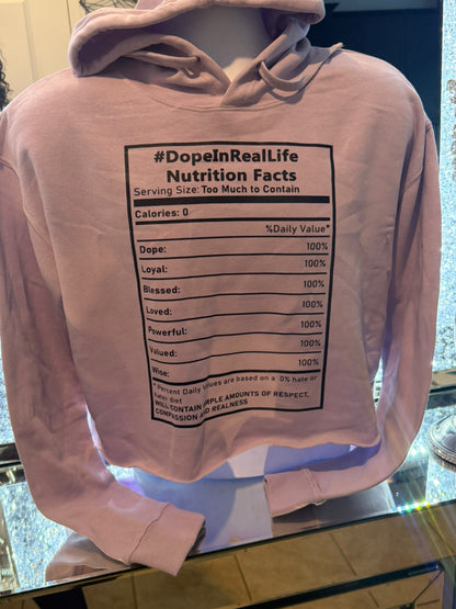 Nutritional Facts Cropped  Hoodie