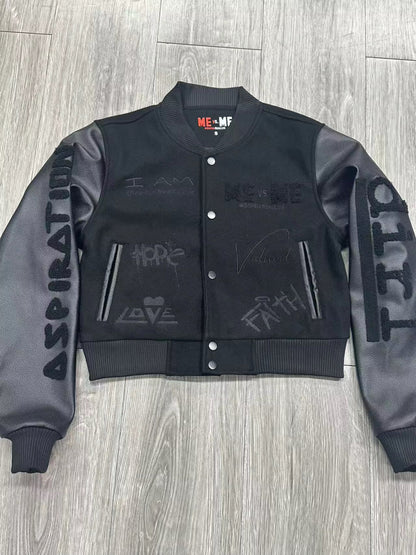 All Black Everything Dope Letterman Jackets